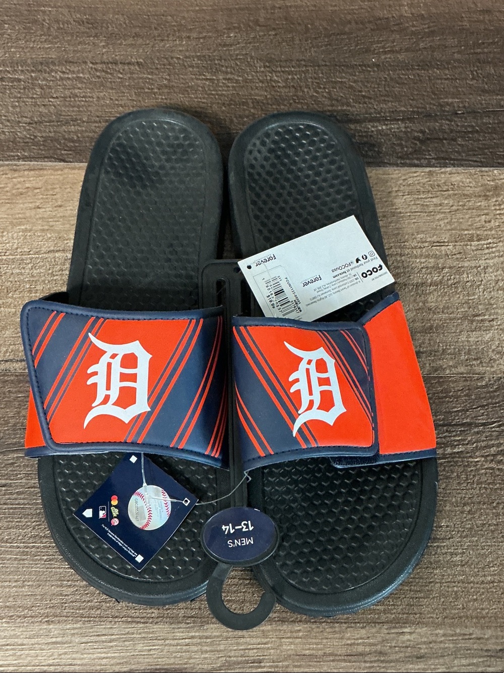 MLB Detroit Tigers Navy & Orange Men’s Slide Sandals